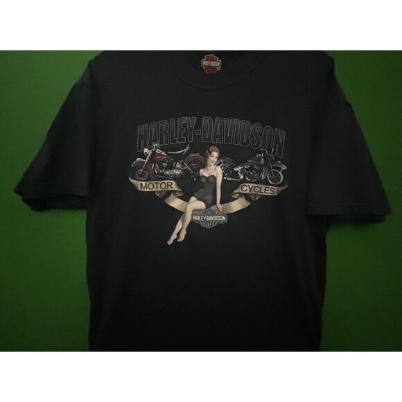 Harley-Davidson H-D T-Shirt Pin-Up Biker Babe Huntington Beach California 2008 - Picture 2 of 7